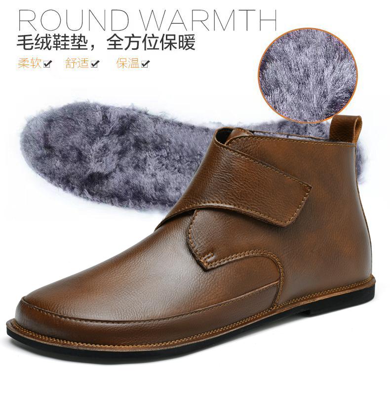 Fashion 2024 New Leather Chelsea Boots Round Toe Ankle Boots for Men Platform Non-slip Luxury Designers Winter Gentleman Short Boots