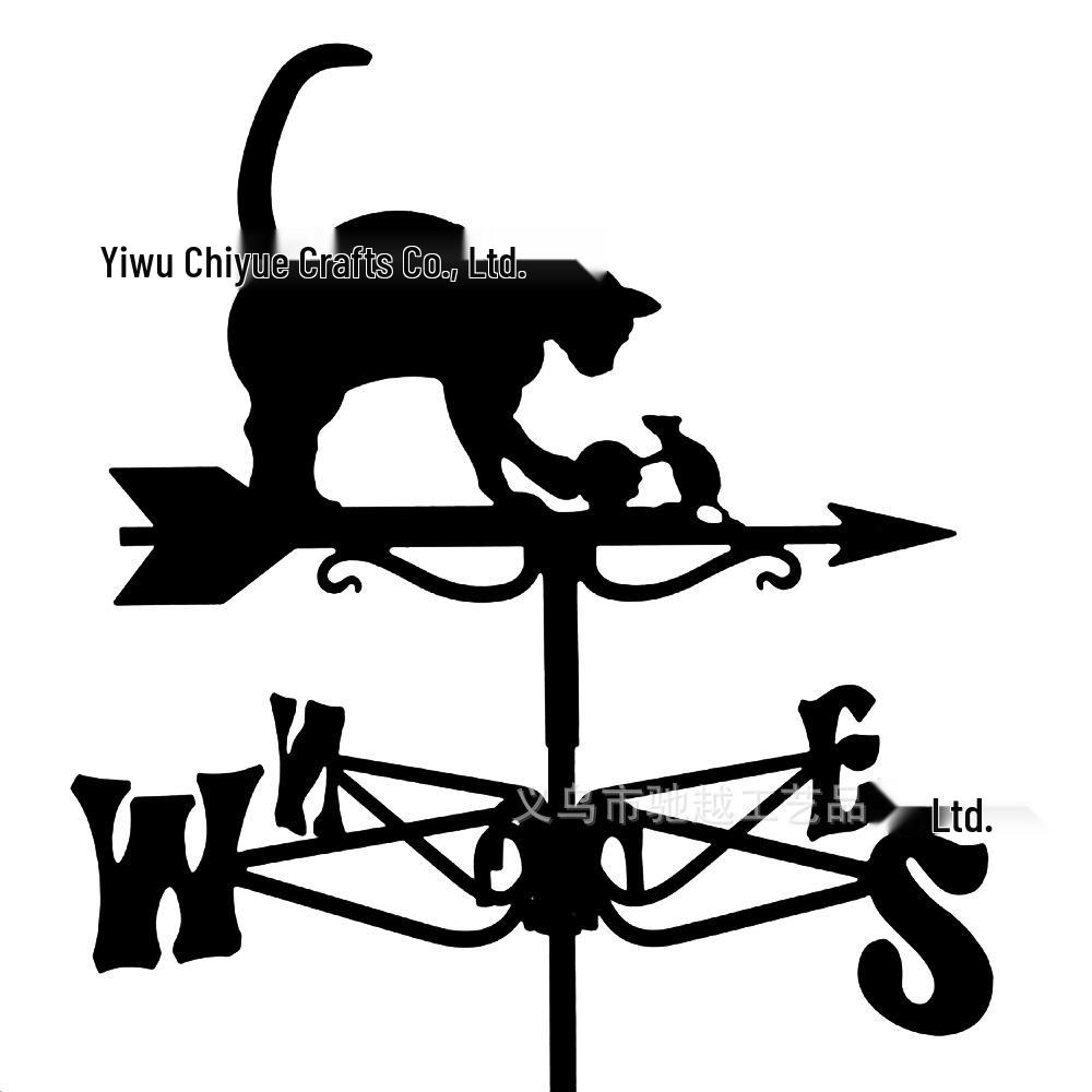 Weather Vane Ornament: Outdoor Wrought Iron Spray-Painted Roof Decoration Metal Craft