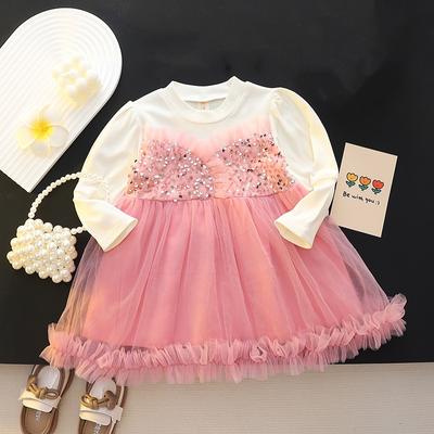 Apring Otoño Vestidos Ropa Moda Bebé Niñas Princesa Encaje Manga Larga Vestidos Ropa Infantil