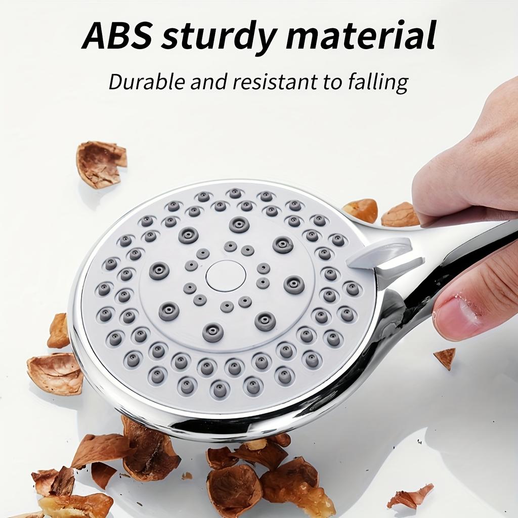 1pc Large Water Outlet Handheld Shower Head -5 Adjustable Water Flow Modes, Water-saving Design, Easy To Install, Bathroom Hardware Accessories