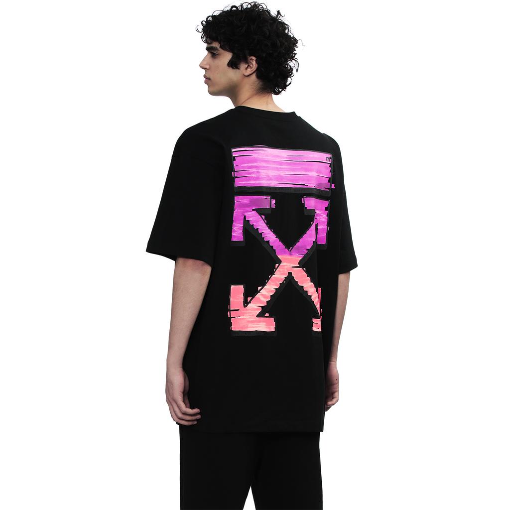 Off-White Back Graffiti Gradient Arrow Print Fashion Light Luxury Trendy Versatile T-Shirt Unisex Tops OFFTEGARC067Q