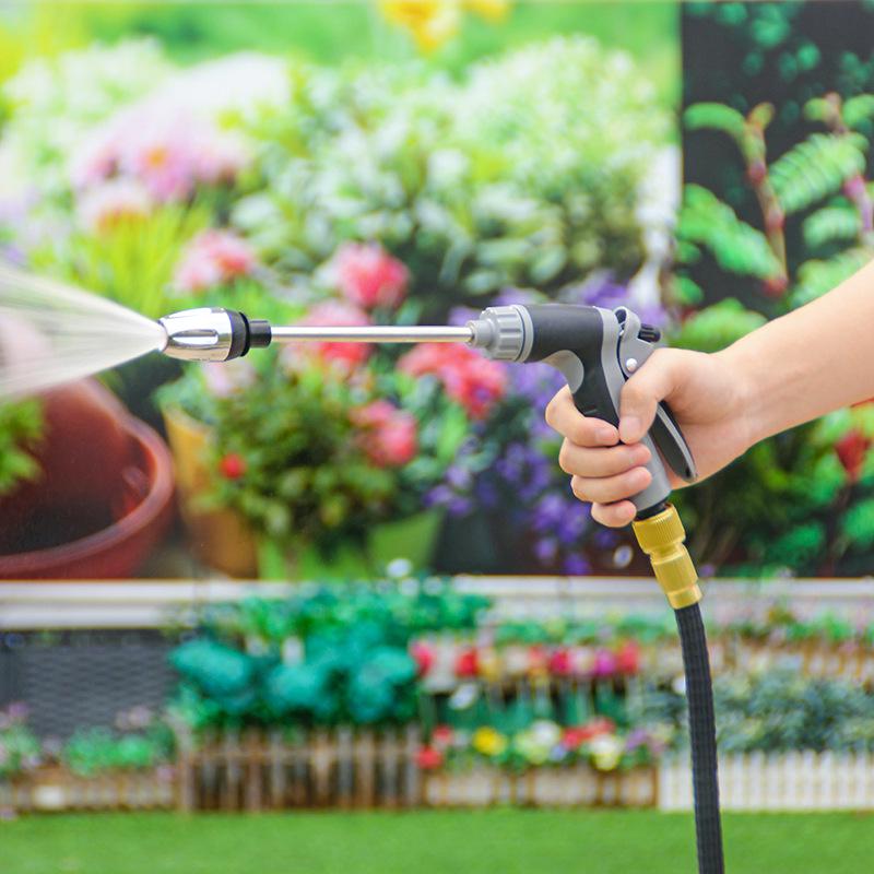 High-Pressure Car Wash Gun Set with Metal Extension and Rubberized Handle