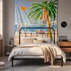 Boho Chic Wall Tapestry With Moon Phase Floral Starry Sky Design Bedroom Yoga Studio Decor