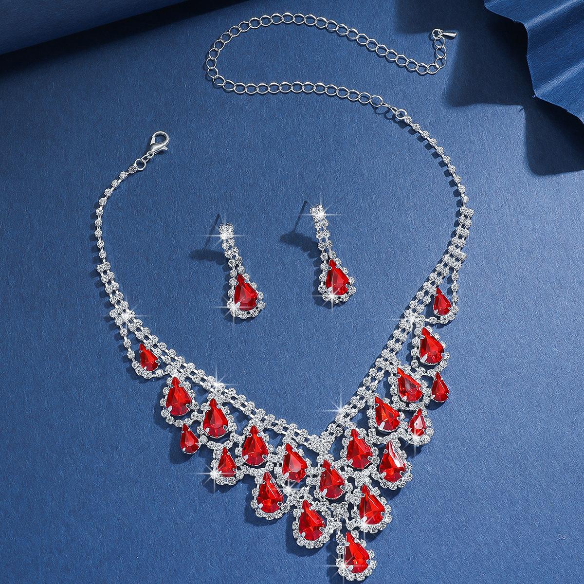 

- инкрустированное геометрическое ожерелье с бахромой в виде капли воды, темпераментное, модное и элегантное, цепочка на ключицу, легкий, роскошный, высококачественный комплект ювелирных изделий