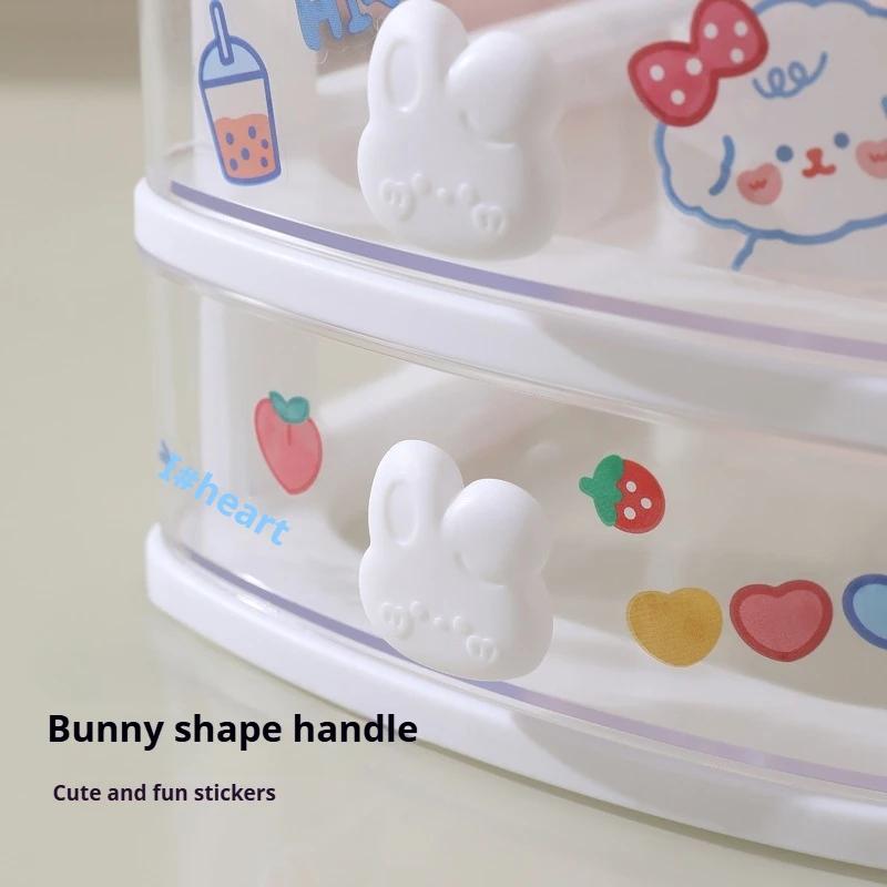2/3/4/5 Layer Desktop Storage Organizer Home Storage Cosmetic Transparent Storage Box Student Desktop Stationery Organize Drawer