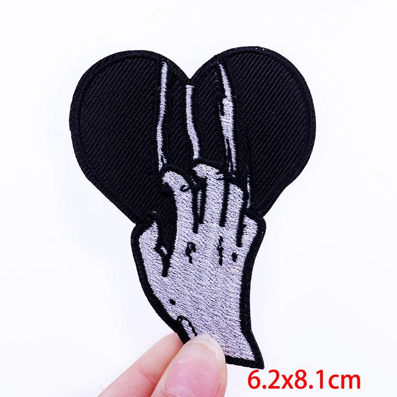 Game Over Patch Iron On Patches For Clothing Punk /Horror Embridered Patches On Clothes Horror Skeleton Patch Sticker