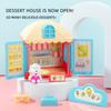 Pretend Play Toy Fashion Mini Pets Cat House Toys For Children Play House Interactive Cat Care Center Toy Accessories Kids New