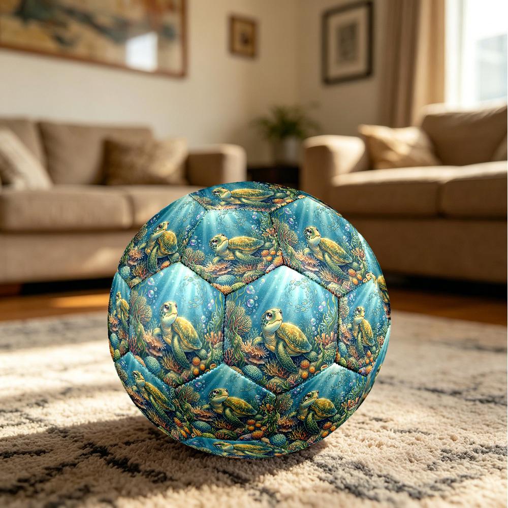 1pc Oceanic Serenity Theme Soccer Ball Football, Size 5, Lightweight PVC, Durable Outdoor Training Soccer Ball, Gift M61412