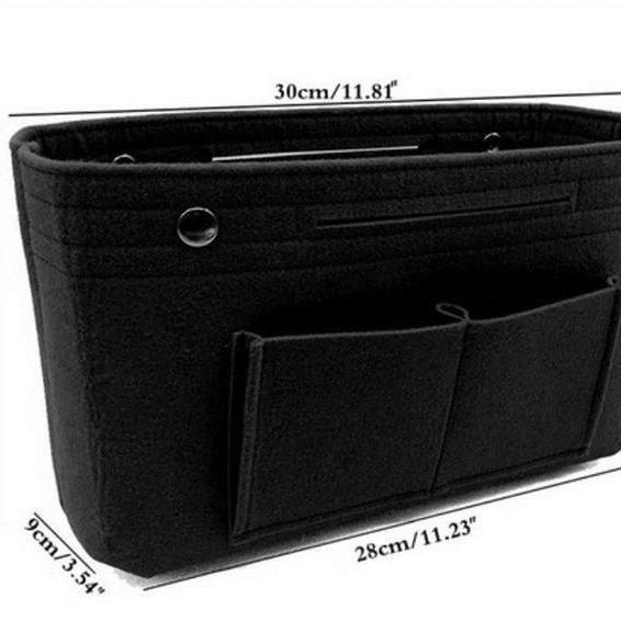 Multifunctional Women's Travel Felt Cosmetic Bag with Snap Closure, Large Capacity for Storage