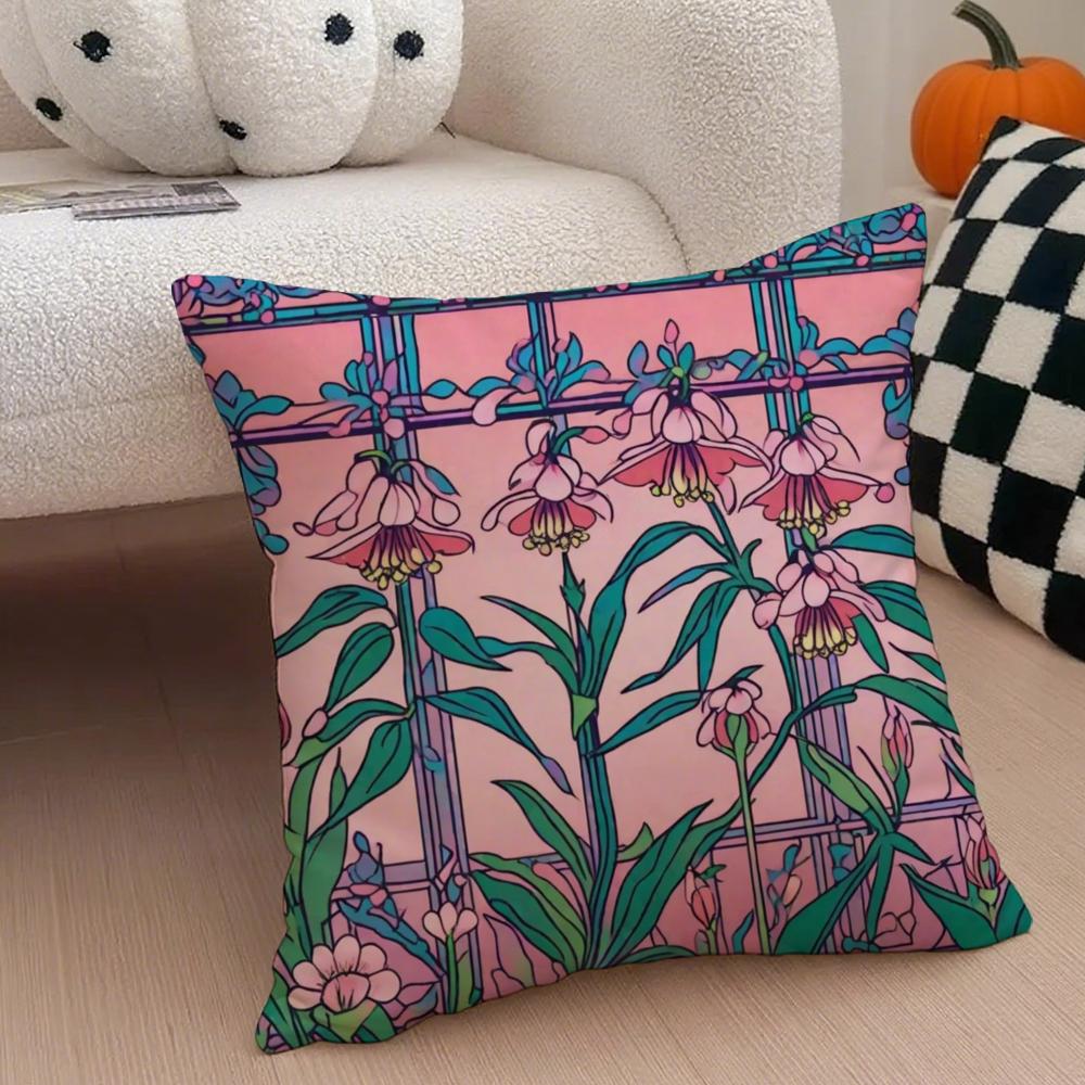 Romantic French Style Cushion Cover Throw Pillow Cover Hidden Button Durable Polyester Chair Cushion