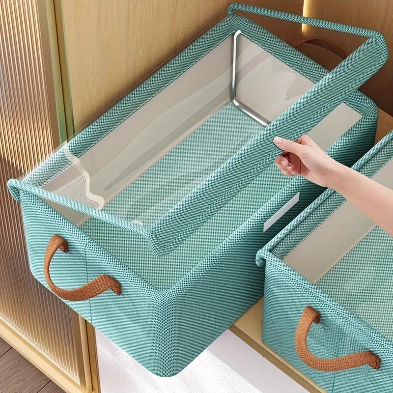 Foldable Fabric Clothes Storage Box, Multi-Purpose Closet Storage Box with Transparent Windows, Perfect for Pants And Underwear, Covered, Tiered