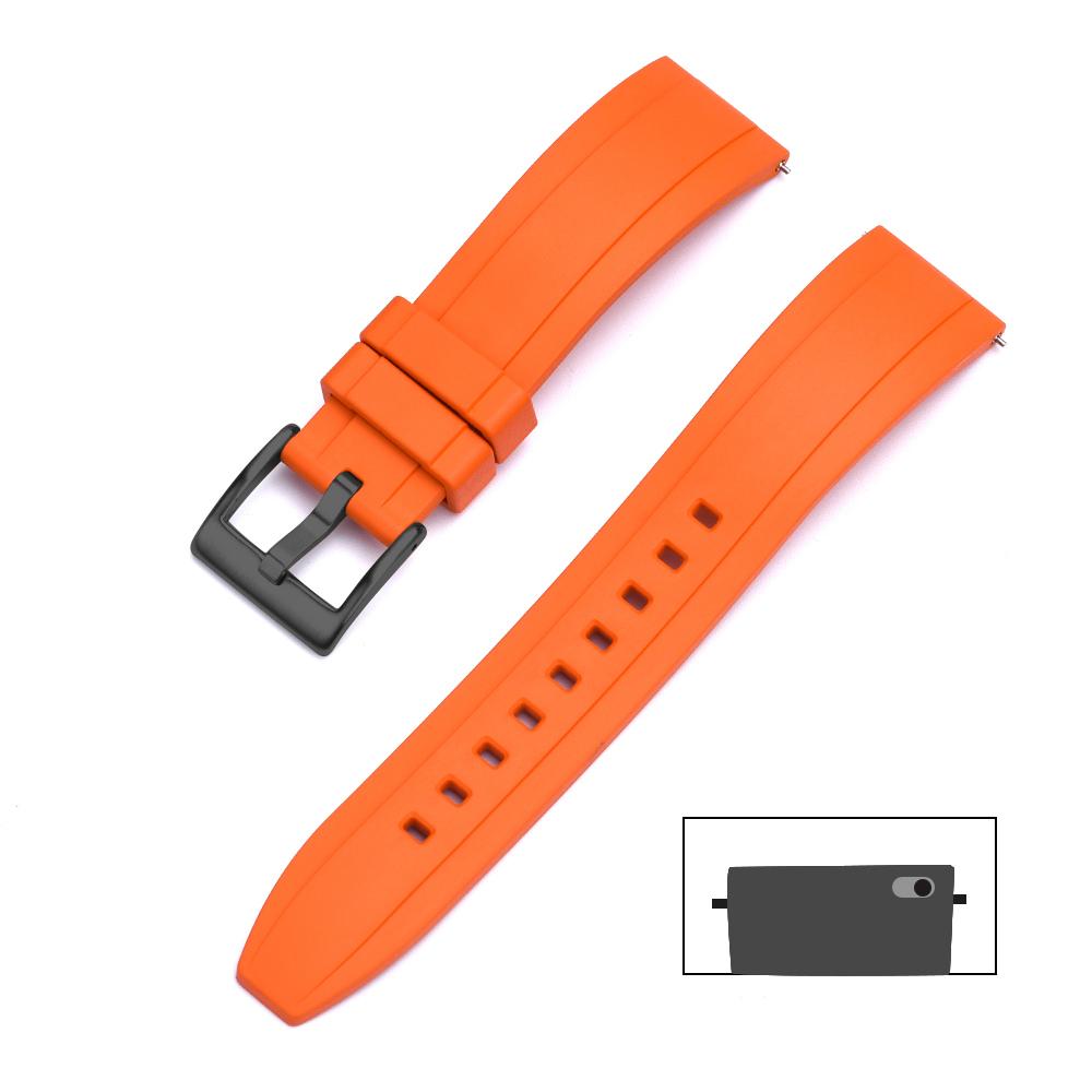 JUELONG Vulcanized FKM Rubber Watch Strap 18mm 19mm 20mm 21mm 22mm 23mm 24mm Perfect Fit Flat End Quick Release Watchbands