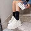 Muffin platform sports shoes casual single shoes women's 2025 spring new platform height increase versatile feet small running shoes