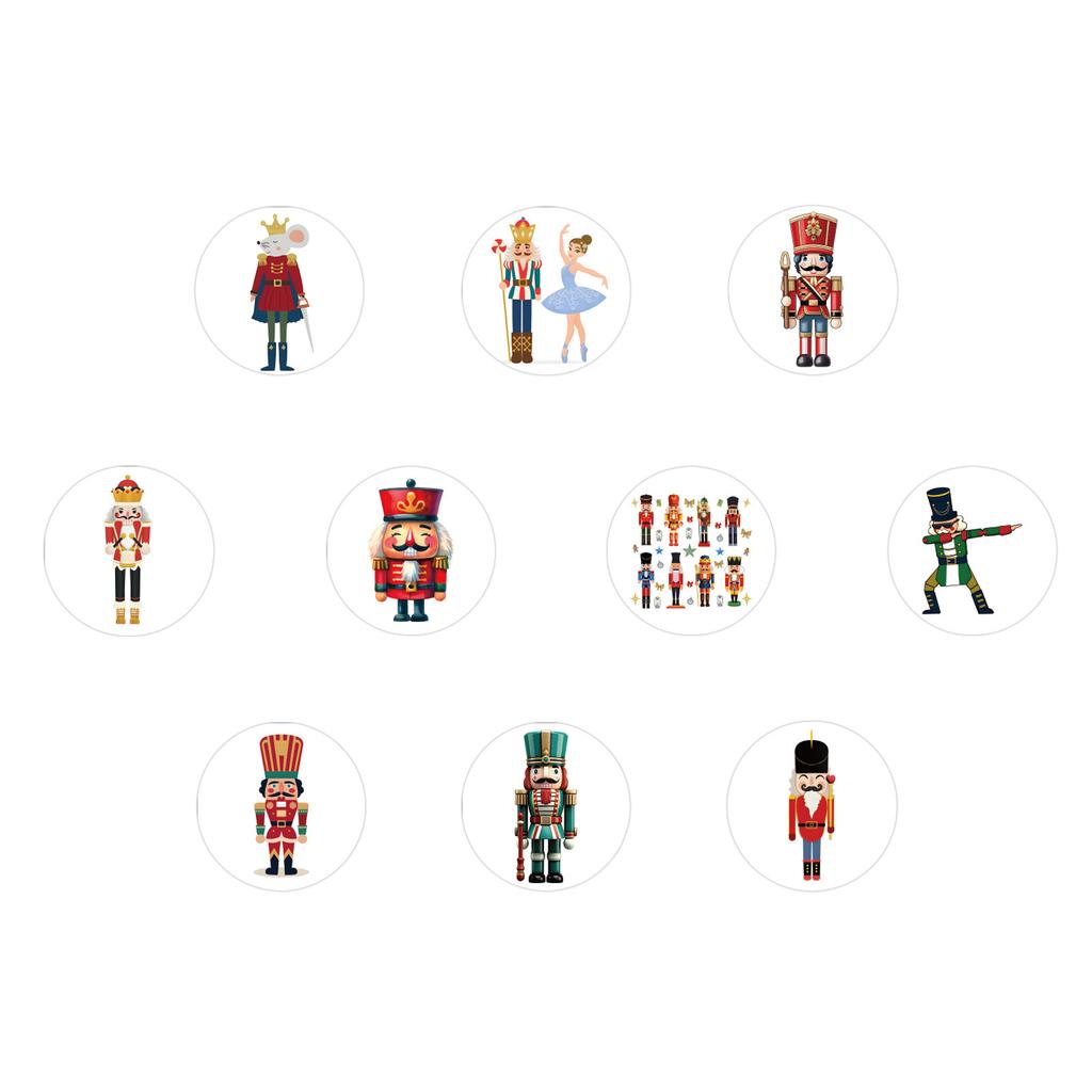 500 Naklejek/rolka Dziadek do orzechów Naklejki B Rolka Nagrody i Naklejki Zachęcające Kreatywny Podręcznik Naklejki Rolkowe Taśma