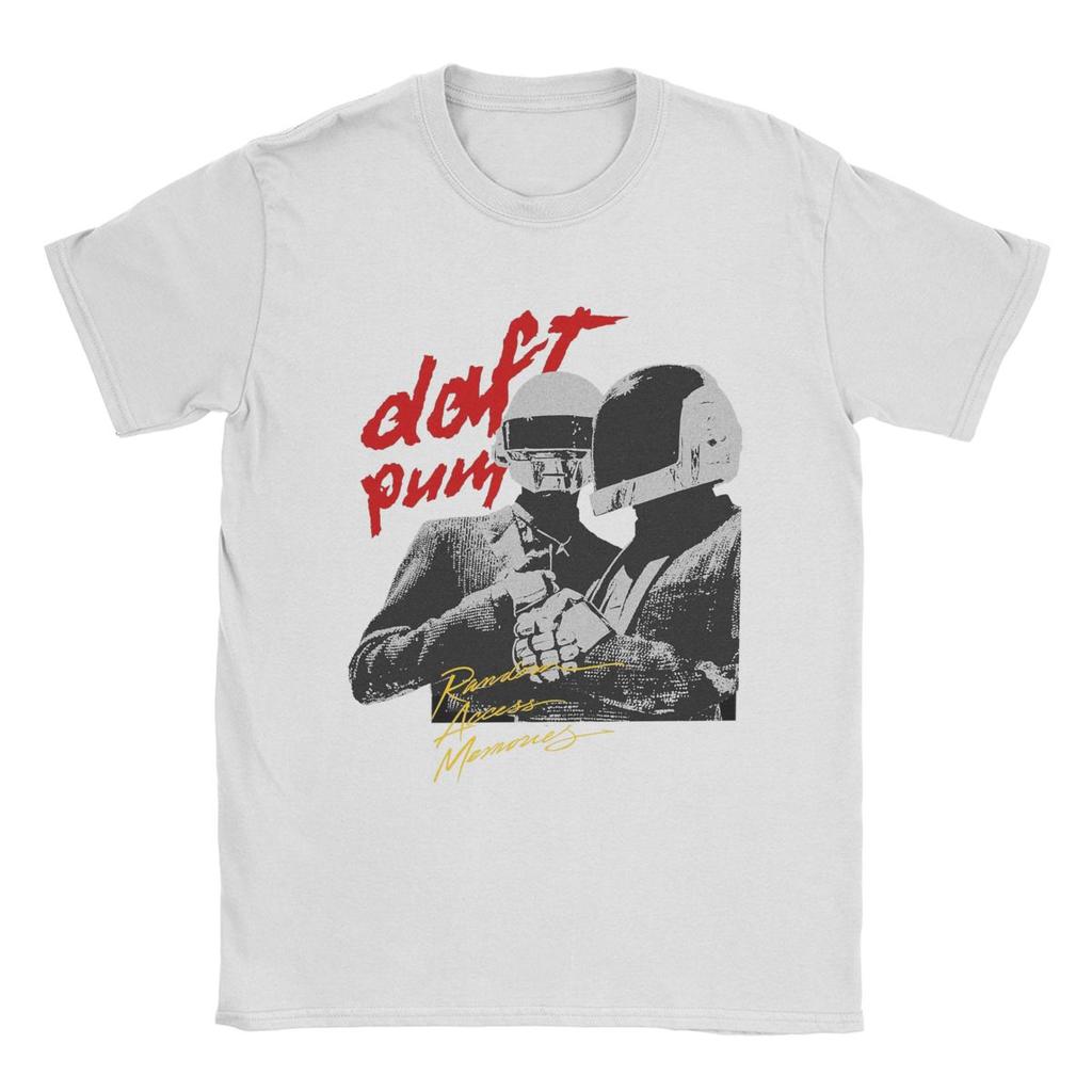 Daft Punk T Shirts Men's 100% Cotton Vintage T-Shirts Crewneck Tees Short Sleeve Clothing Gift Idea