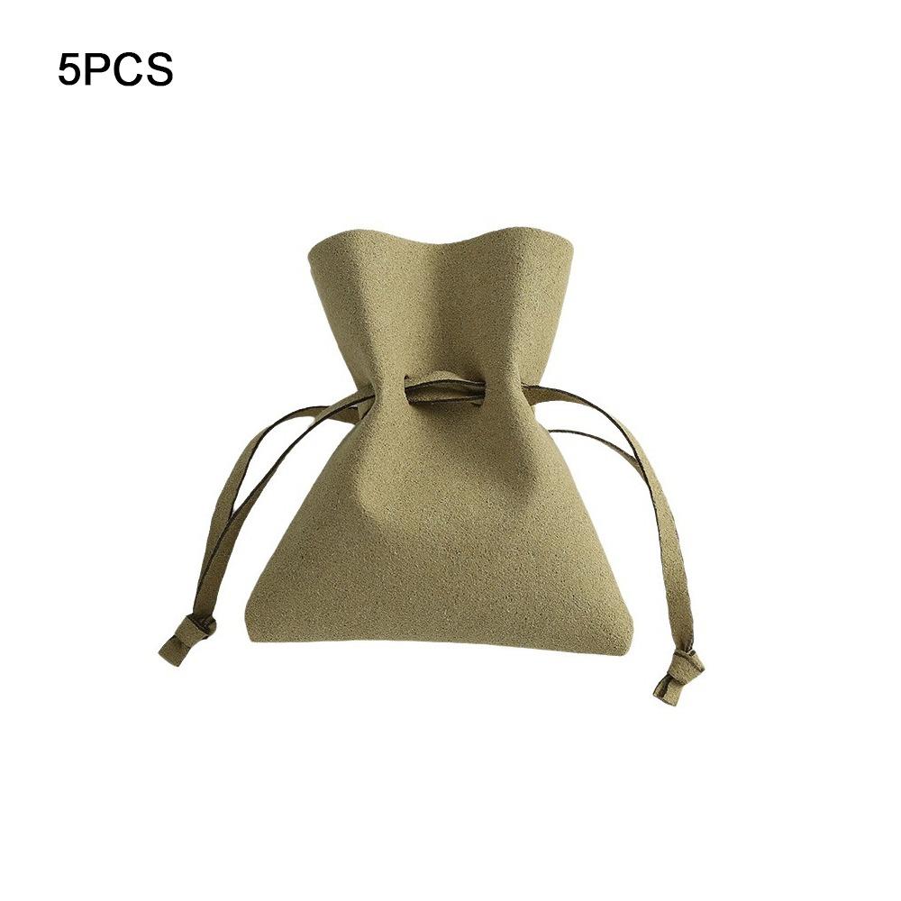 Drawstring Closure Jewelry Packaging Bag Compact Storage Fungus Style Microfiber Pouch Microfiber Material Organizer Bag зелёный