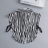 Perfect Match Women'S Autumn And Winter Pointed Fake Collar Zebra Pattern Shirt Detachable Collar Half-Shirt Spring False Collars Tie