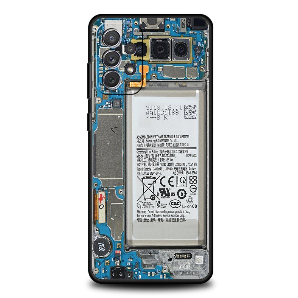 Main Circuit Board Pattern Phone Case for Samsung Galaxy A55 A35 A17 A07 A15 A13 A25 A51 A71 A72 A73 A32 A52 A52S A41 Soft TPU