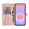 Case for Samsung Galaxy A37 5G, Anti-Scratch Leather Effect Pink Plant Butterfly Pattern - 2 Glass