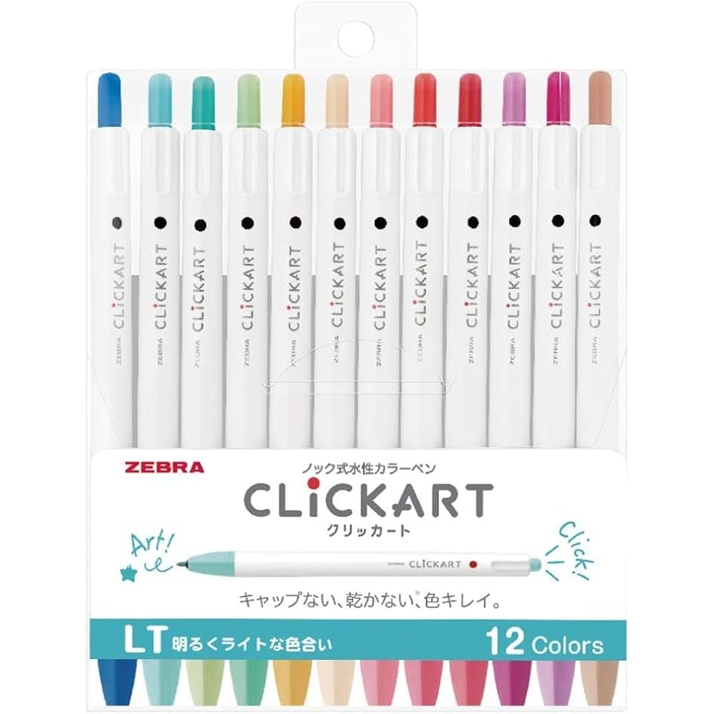 Zebra Water-based Pen Clickart LT12 Color Set WYSS22-12CLT