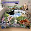 3pcs Zootopia Love Judy and Nick Quilt Cover Set (1 Quilt Cover + 2 Pillowcases Without Pillow Core), High-Definition Printing for Home and Dormi