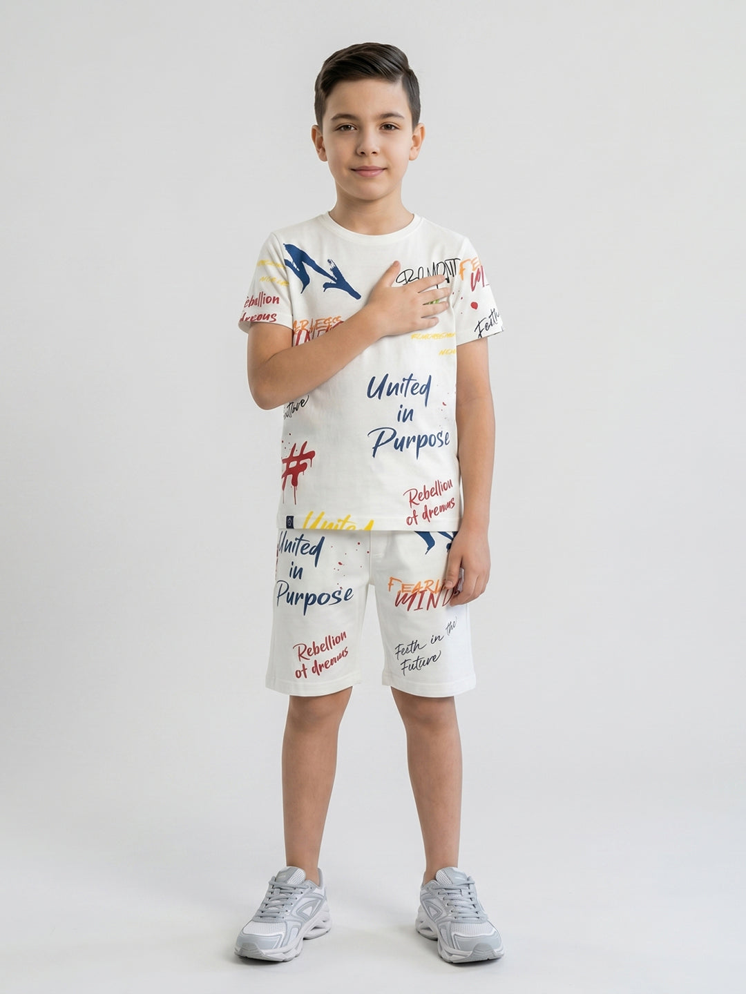 Monte Carlo Boys Regular Fit Printed Coordinate Set 7-8 Years