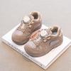 Knob Shoes Children's Sports Shoes Autumn Mesh Breathable Boys Dad Shoes Button Girls Sports Shoes Soft Sole Classmates