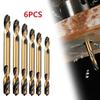 6Pcs Double-headed Double Ended Drill Bits Power Tool Hole Opener Portable Hole Drill Bit