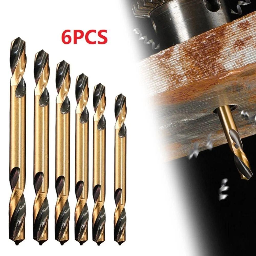 6Pcs Double-headed Double Ended Drill Bits Power Tool Hole Opener Portable Hole Drill Bit