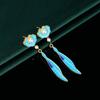 Tassel Burning Blue Earrings Classical Butterfly Atmosphere Stud Earrings  Party