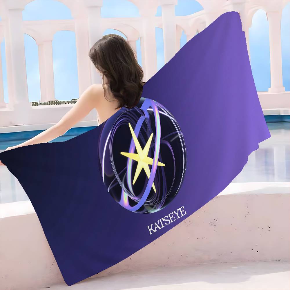 Popular Pop Group K-Katseye Retro Microfiber Printed Beach Towel Mountain Climbing Yoga Beach Swimming Running Soft Towel