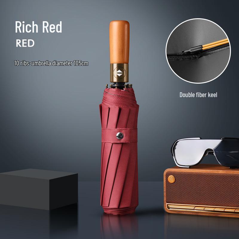 Dual-Use Automatic Umbrella for Men & Women: Sun & Rain Protection with black glue sunshade. Customizable with printed logo, fits two people.