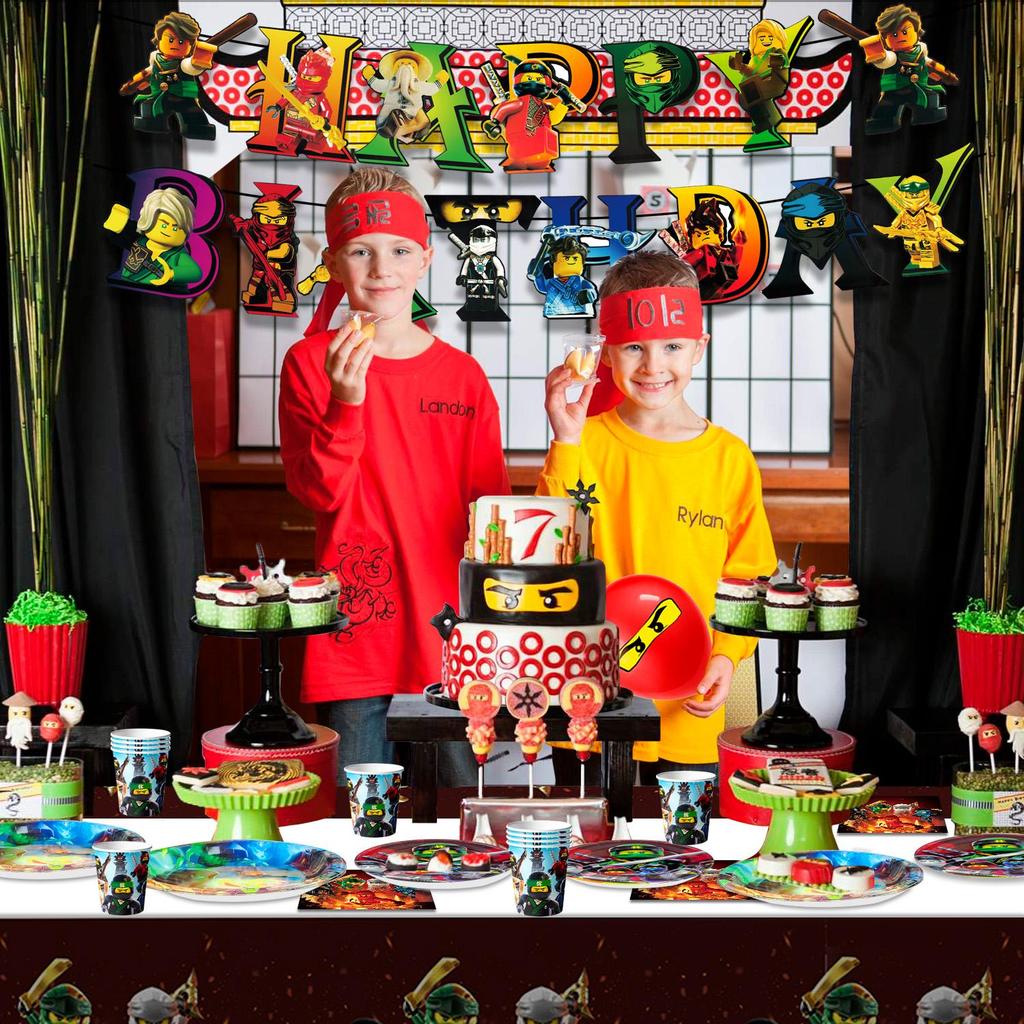 Set Teller und Tassen Ninja Thema Dekoration Geburtstag Ninja Party Dekoration Geburtstagsdeko