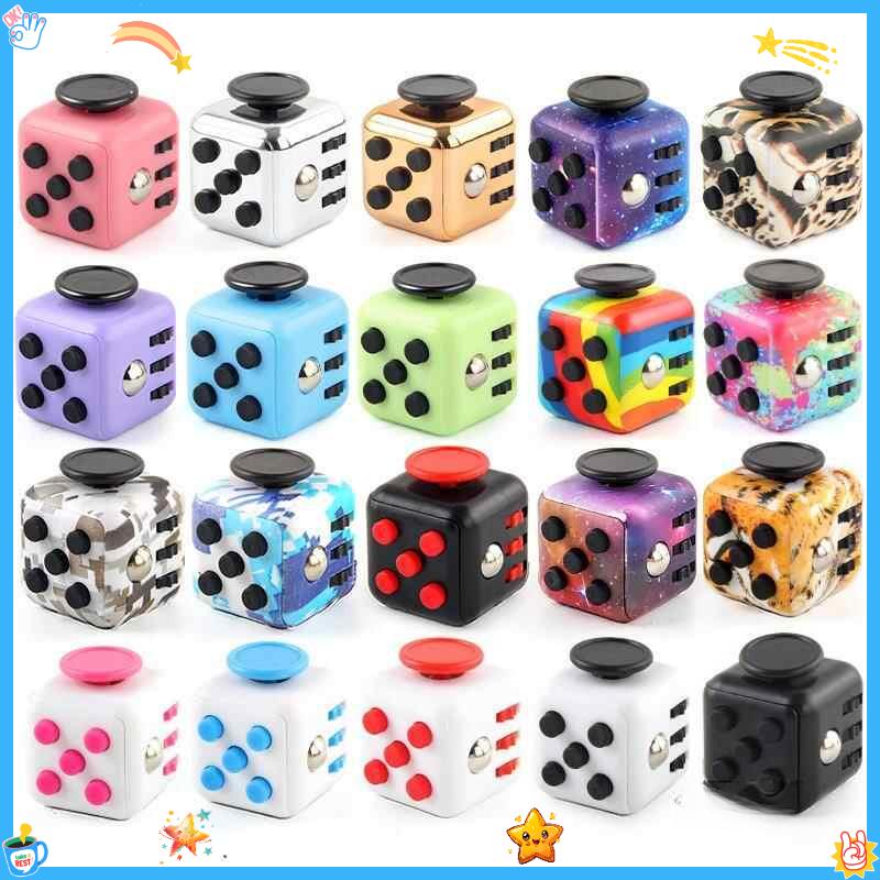 Topmix 6-In-1 Fidget Cube Antistress Toy 3.4Cm 40G - Hand Spinner Decompression Tool For Adhd Autism Anxiety Stress Relief Kids Adults