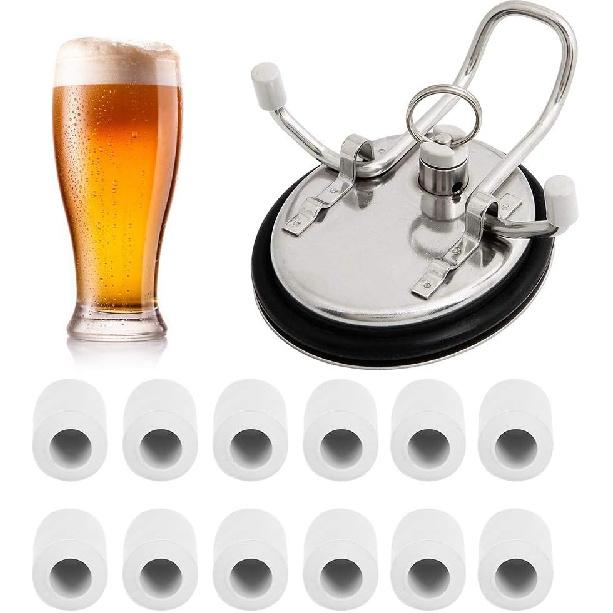 12 Pcs Keg Lid Feet, Plastic Keg Lid Feet Portable Replacement for Homebrew Beer Keg Parts Kegging Home Brewed Hardware Tool