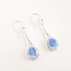 Natural Tanzanite Gemstone 925 Sterling Silver Jewelry Zircon Earrings 1.86" CZE-7-8