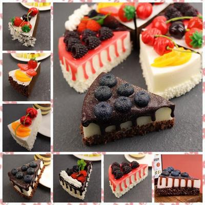 Triangular Cake Simulation Cake PU Material Faint Fragrance Desktop Ornament Fake Can Be Placed Refrigerator Sticker