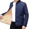 Männer Winter Herbst Mantel Dicker Plüsch Gepolstert Stehkragen Nackenschutz Warm Langarm Reine Farbe Plus Größe Weiche Einreiher Taschen Strickjacke