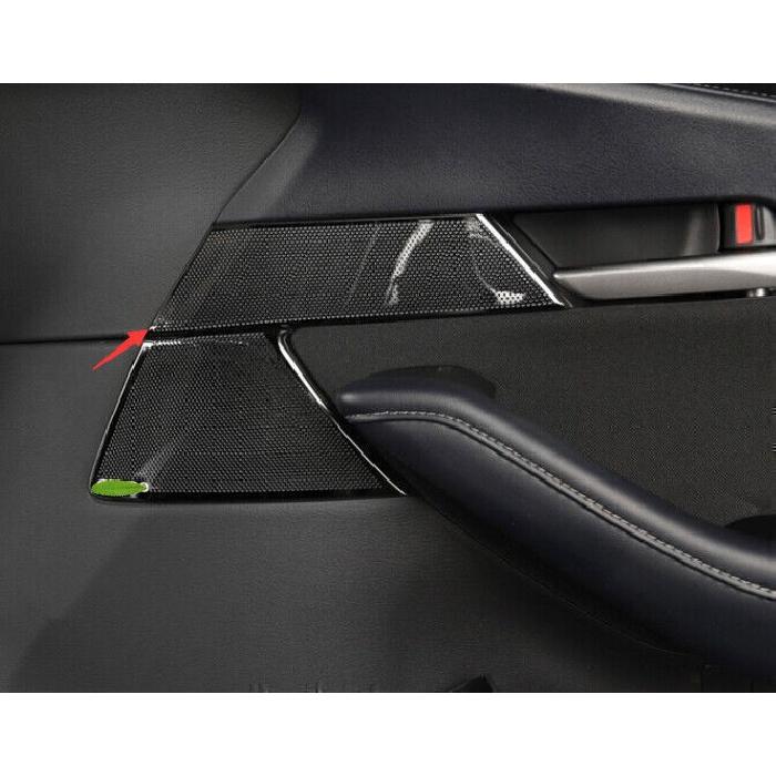 For Mazda CX-30 2020-2022 Black Steel Inner Door Speaker Sound Cover Trim 2PCS