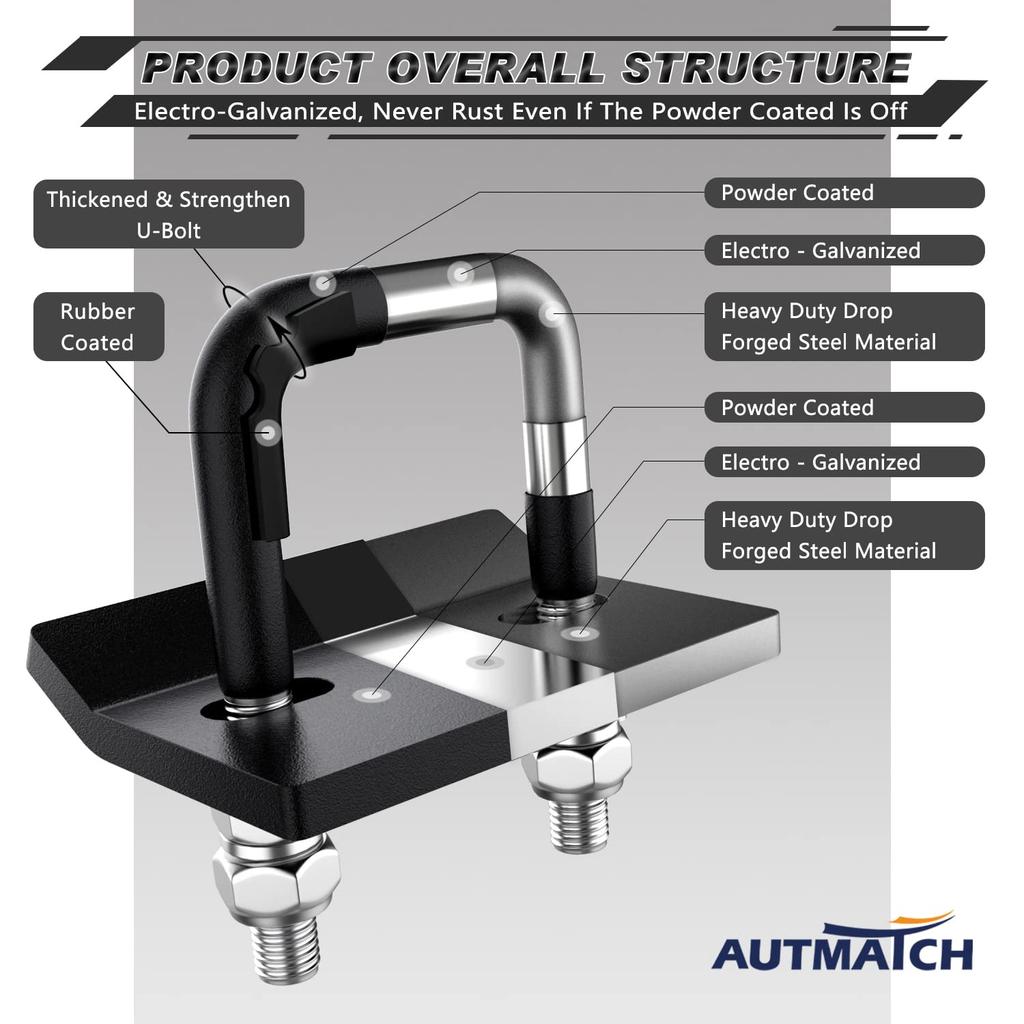 AUTMATCH Hitch Tightener Anti-Rattle Clamp, Heavy Duty Hitch Stabilizer for 1.5" and 2" Trailer