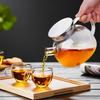 Pokaro Tea Frosted Glass with Stainless Steel Perfect for Black Green Fruit Loose Leaf and Blooming Craft Includes Tea Large Teapot, Heat-Resistant,
