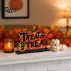 Pumpkin Castle Ghost Decor Halloween Wooden Tabletop Ornaments, Freestanding Solid Wood Letter Signs, Decorative Table Centerpiece Festive Holiday