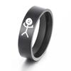 Anello Hip Hop Doodle Unisex in Acciaio Inossidabile Anello Trendy Divertente Stickman con Dito Medio per Coppie Regalo per Feste