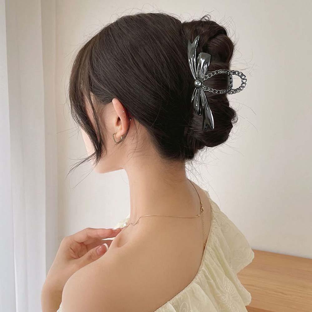 High-End Metal Butterfly Hair Clip for Women - Large, Elegant 2024 Style Shark Clip