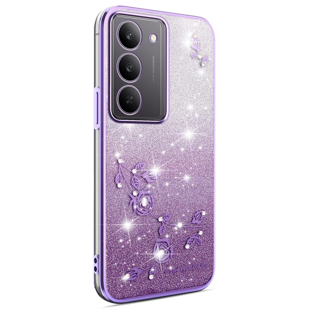 KADEM For Realme 14x 5G Case Flower TPU Flexible Gradient Phone Cover