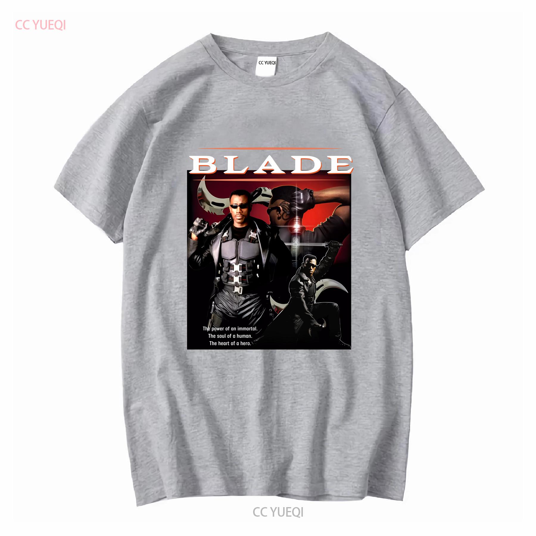 

Blade Wesley Snipes Vampire Horror Movie T Shirt vintage Washed Stylish Unisex fashion Slightly streetwear graphic 4XL