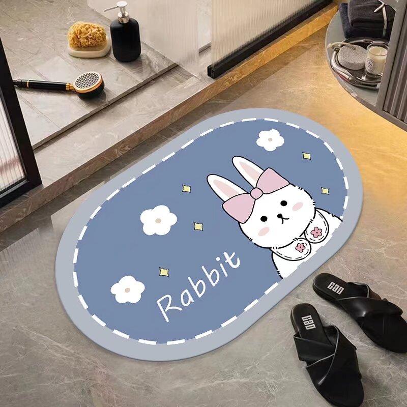 Diatom mud quick-drying soft floor mat bathroom bathroom bathroom door water absorption non-slip foot mat bathroom small carpet