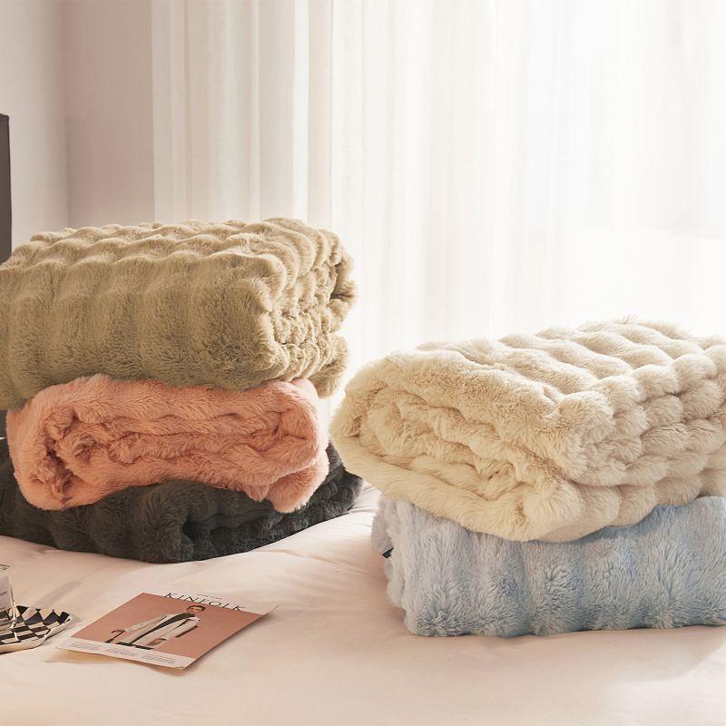 Soft Flannel Throw Blanket Lightweight Warm Bed Blanket For Bedroom Couch