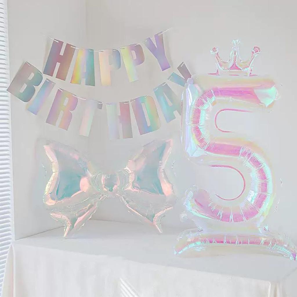 2 digital colorful transparent bow balloons for graduation, wedding, baby shower, anniversary, and birthday party decoration
