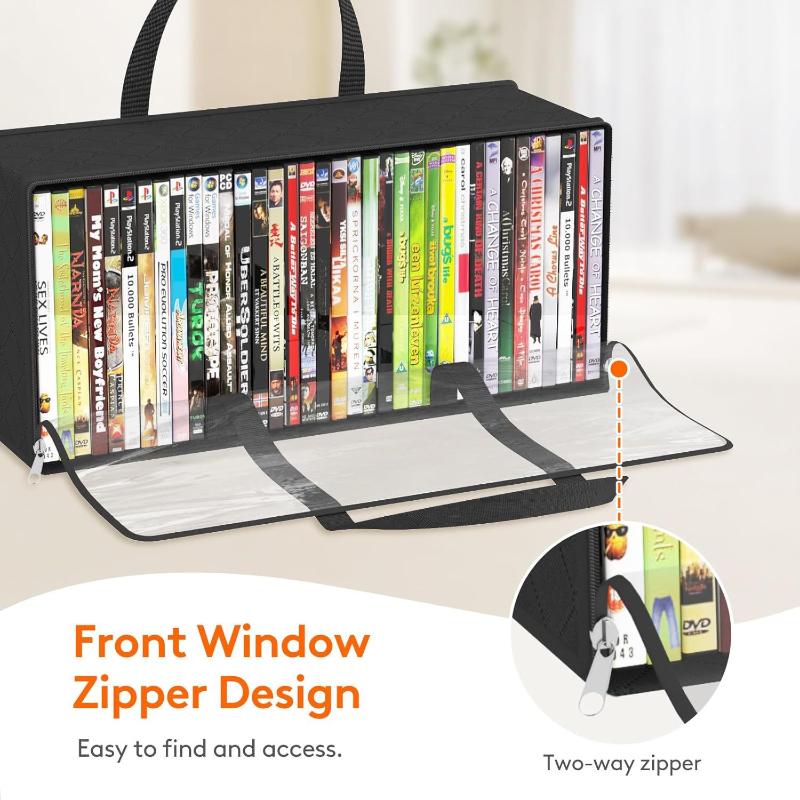 DVD Organizer Bag Non Woven Fabric Material Large Capacity Comic Book Storage for Bedroom Living Room Gift Use